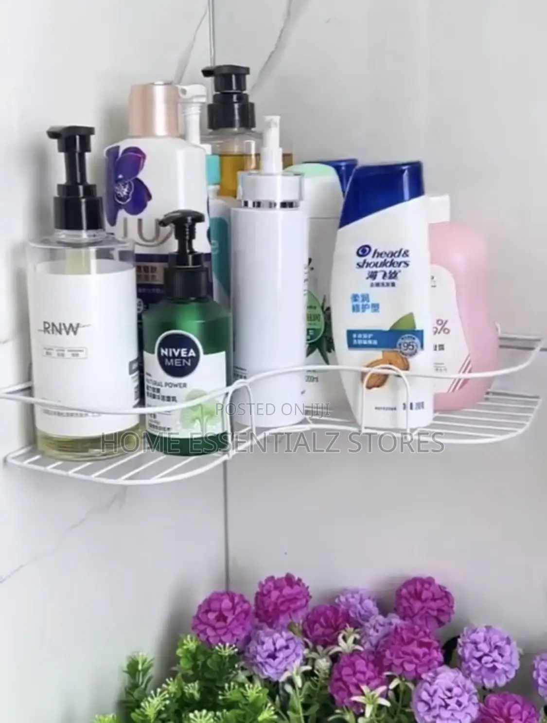 2 Pieces Set of Bathroom Corner Shelves Organizers