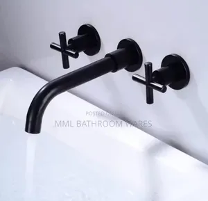 Matte Black Wall Mounted Bathroom Mixer Tap