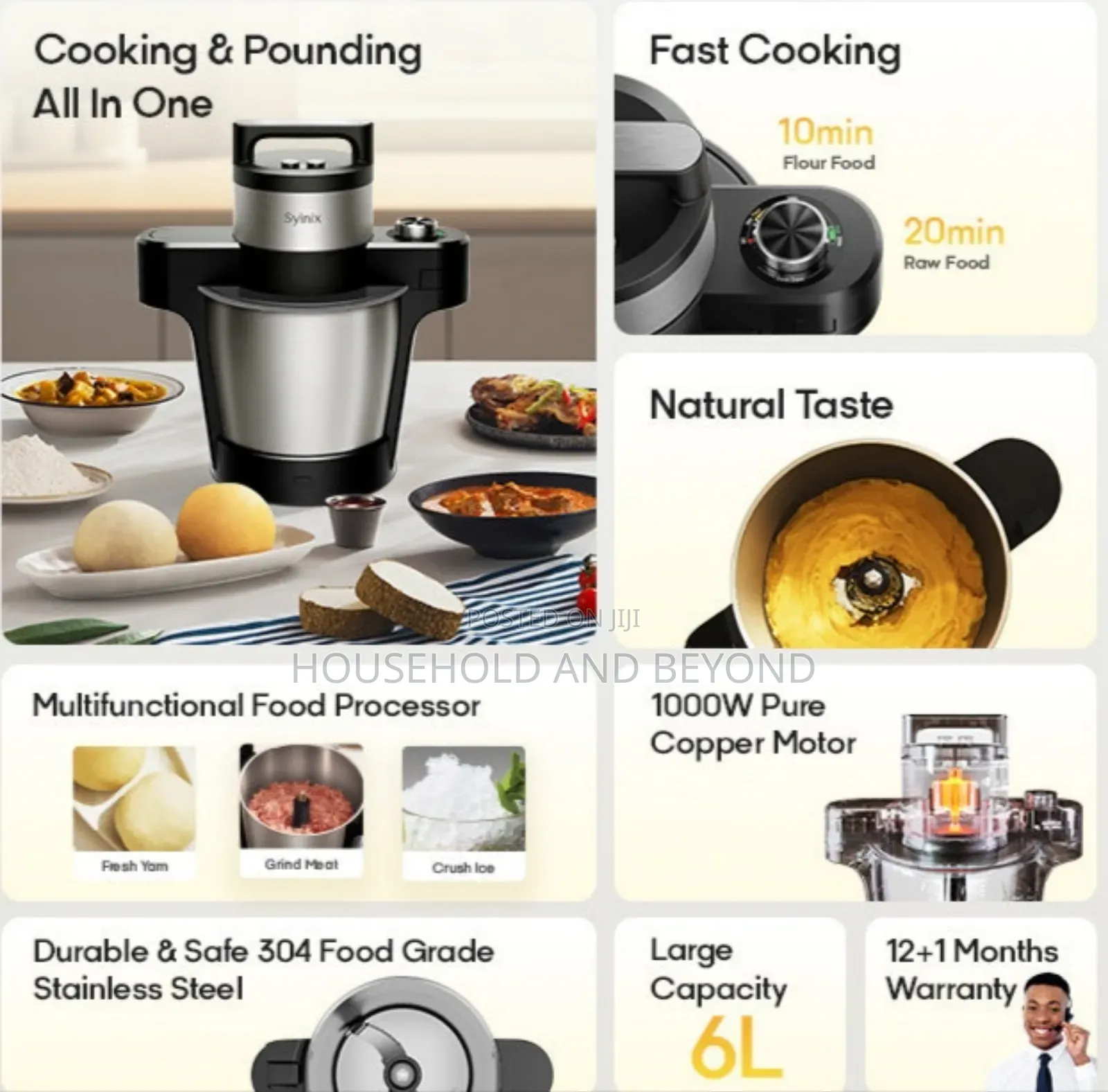 Syinix Swallow Maker Eco Multi-functional Food Processor 6l