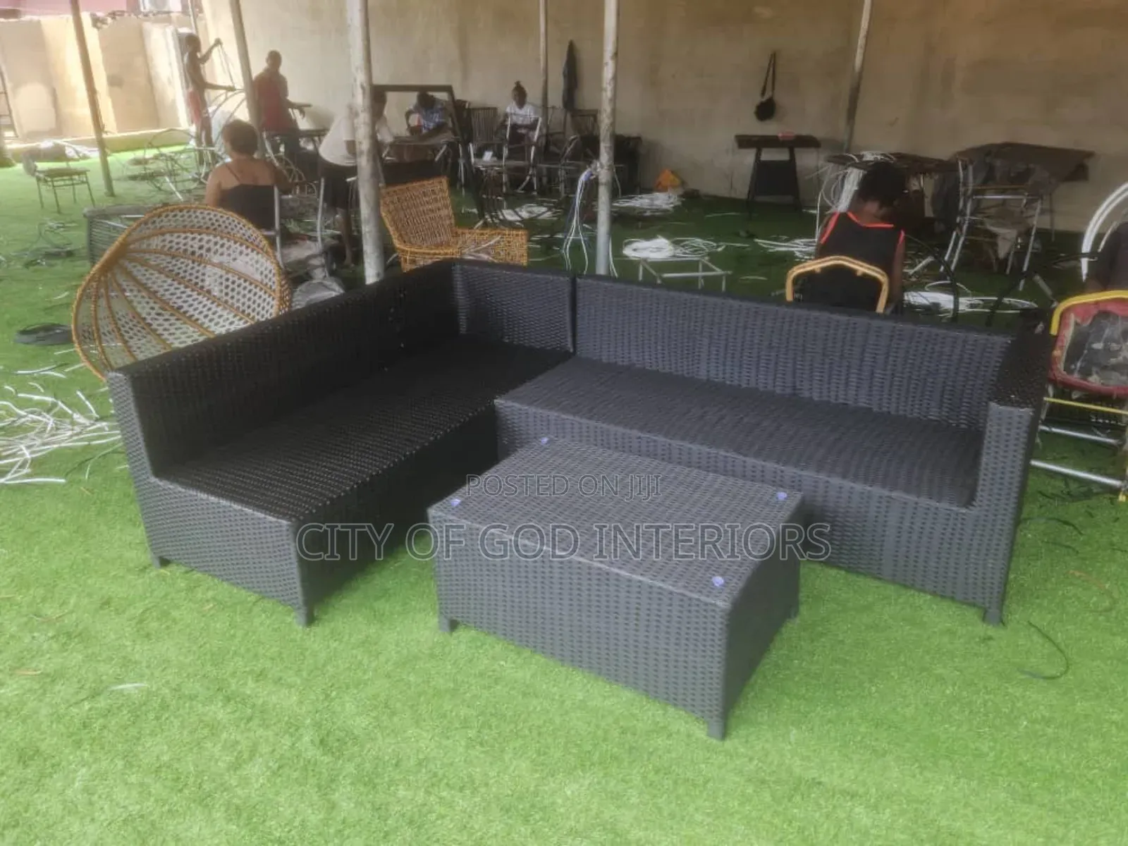 High Quality L Shape Rattan Chair by 6