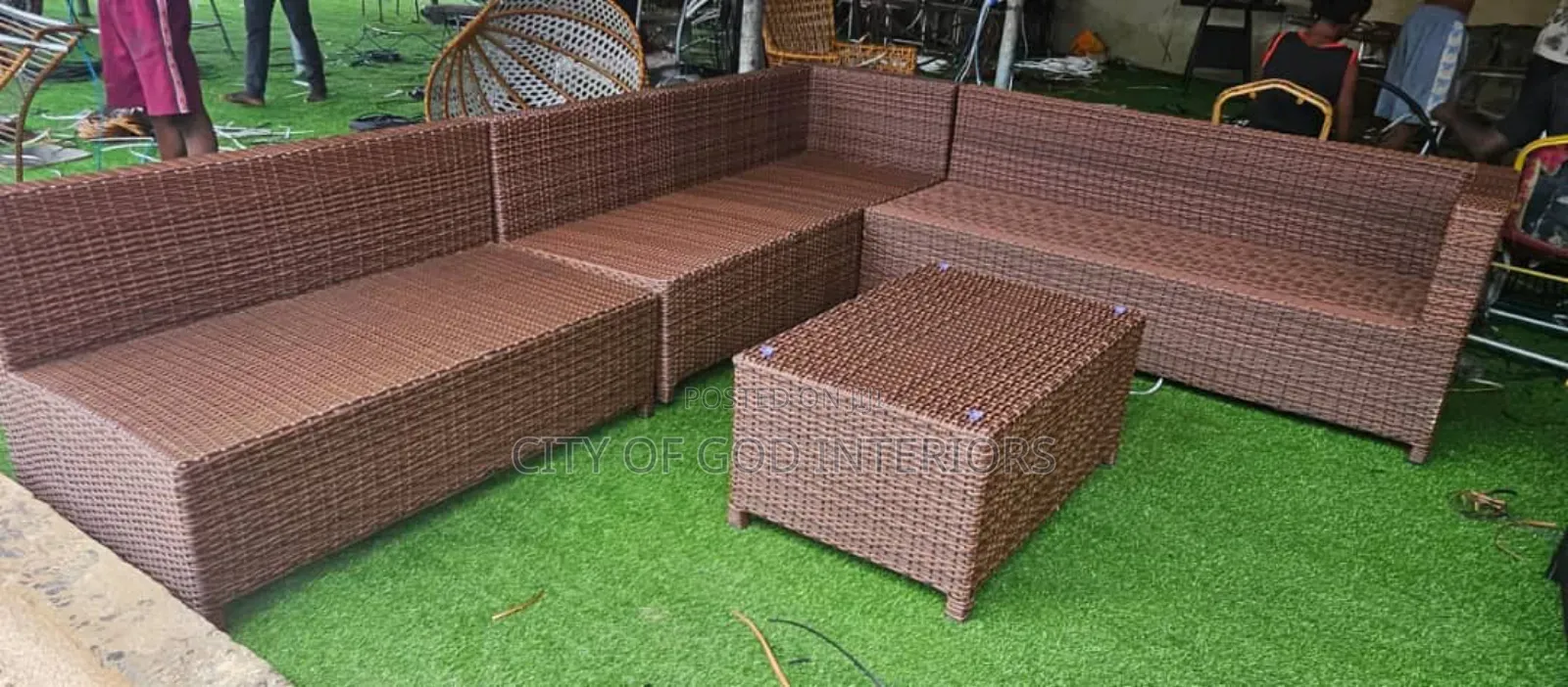 Unique Unique L Shape Rattan Chair Set by 8
