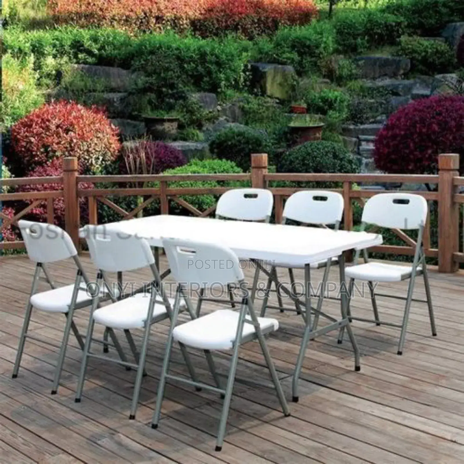 6 Feet Foldable Table and 6 Chairs