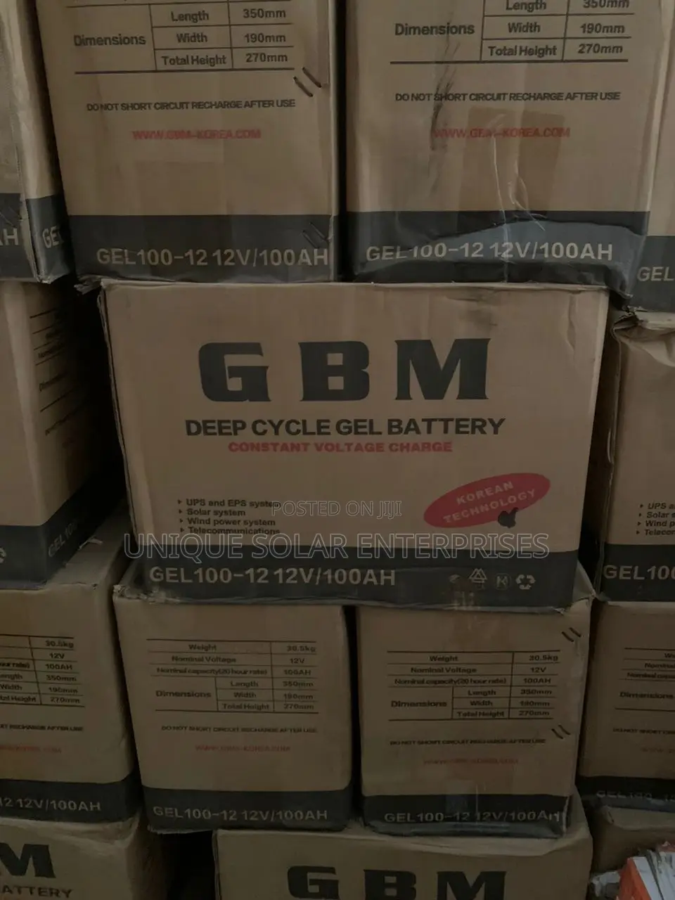 GBM 100ah Gel Battery 12v