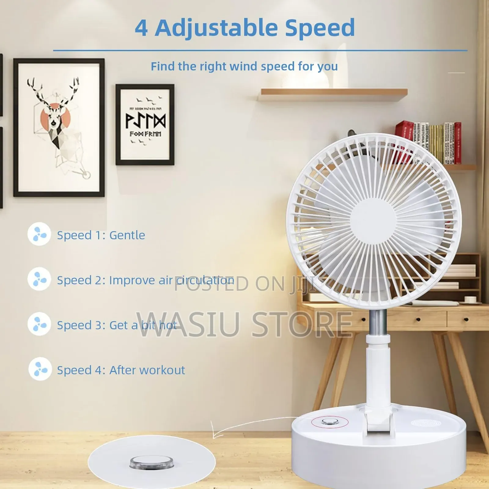Folding Stand Floor Fan With Remote Control