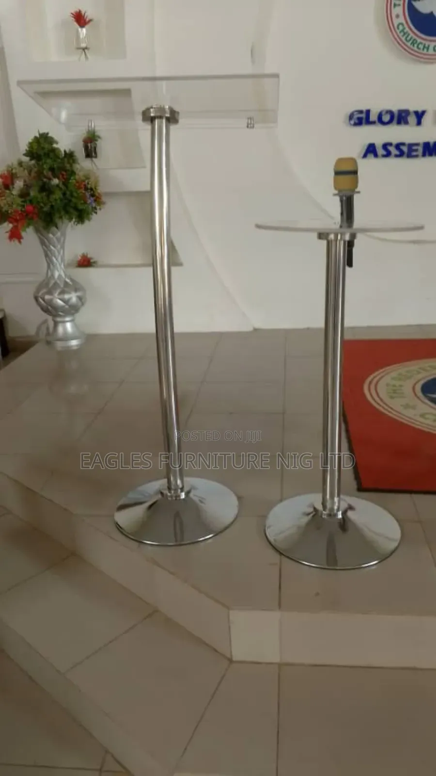 Quality Acrylic Church Pulpit With Microphone Stand