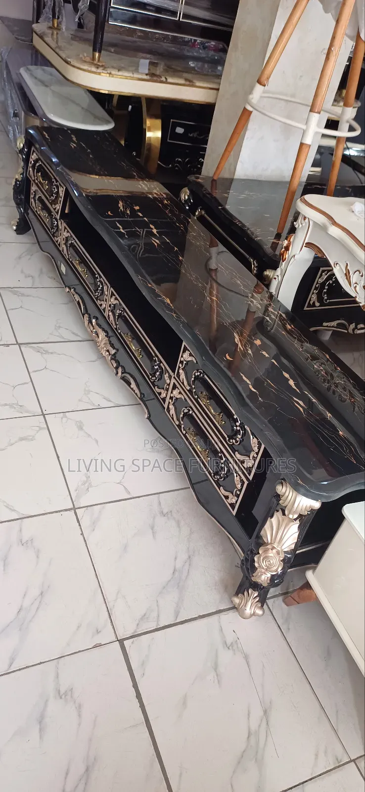 Newly Royal Marble Top Tv Stand
