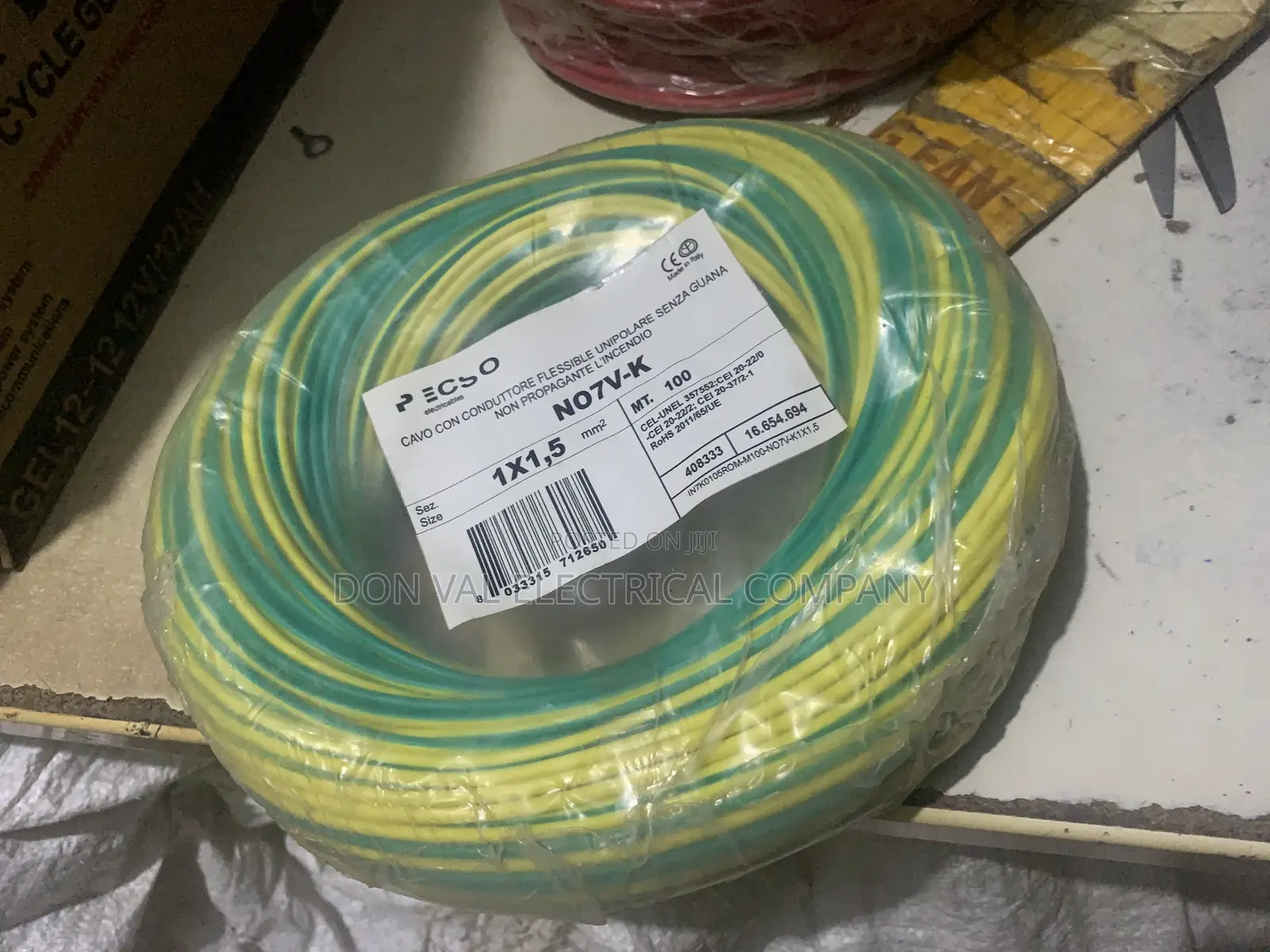 1.5mmx1 Flexible Earth Wire Green/Yellow