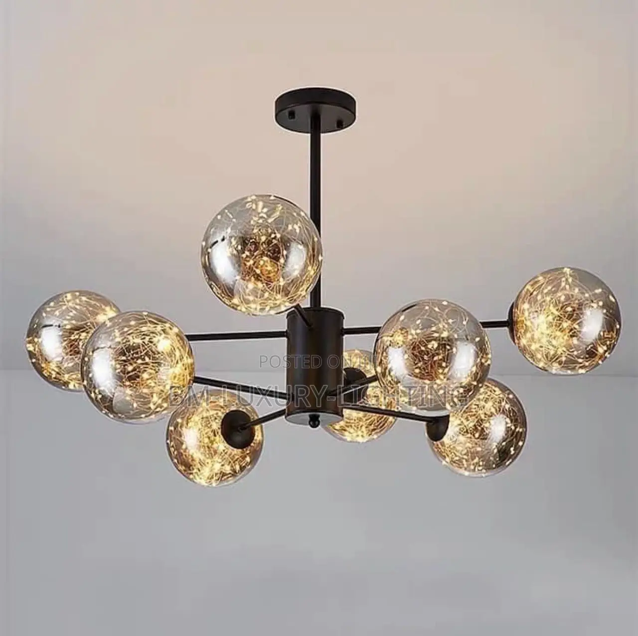Modern Living Room Glass Ball Chandelier