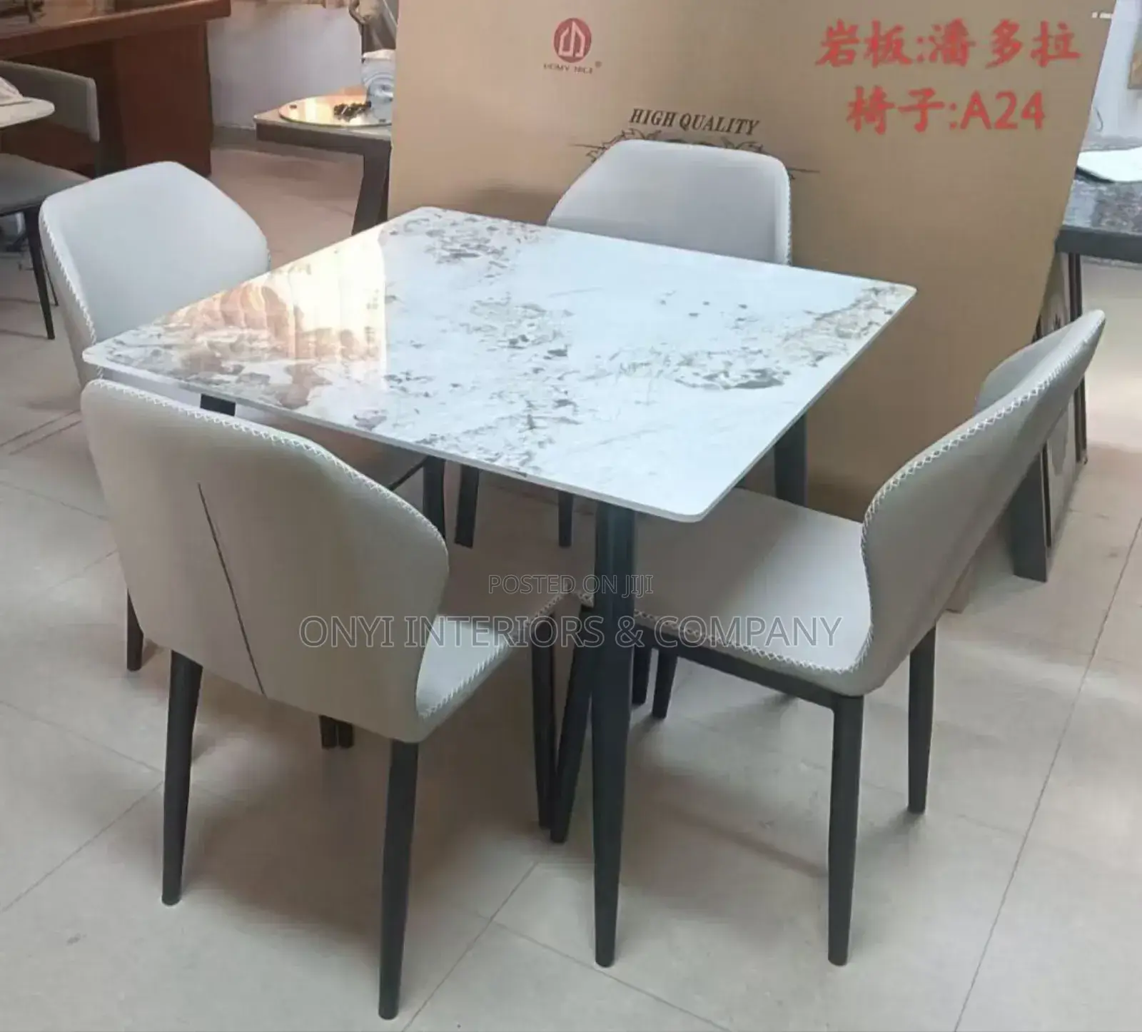 Simple Design Marble Dining With 4 Chairs