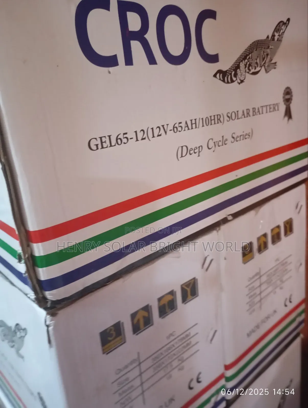 Croc 65ah 12v Gel Battery