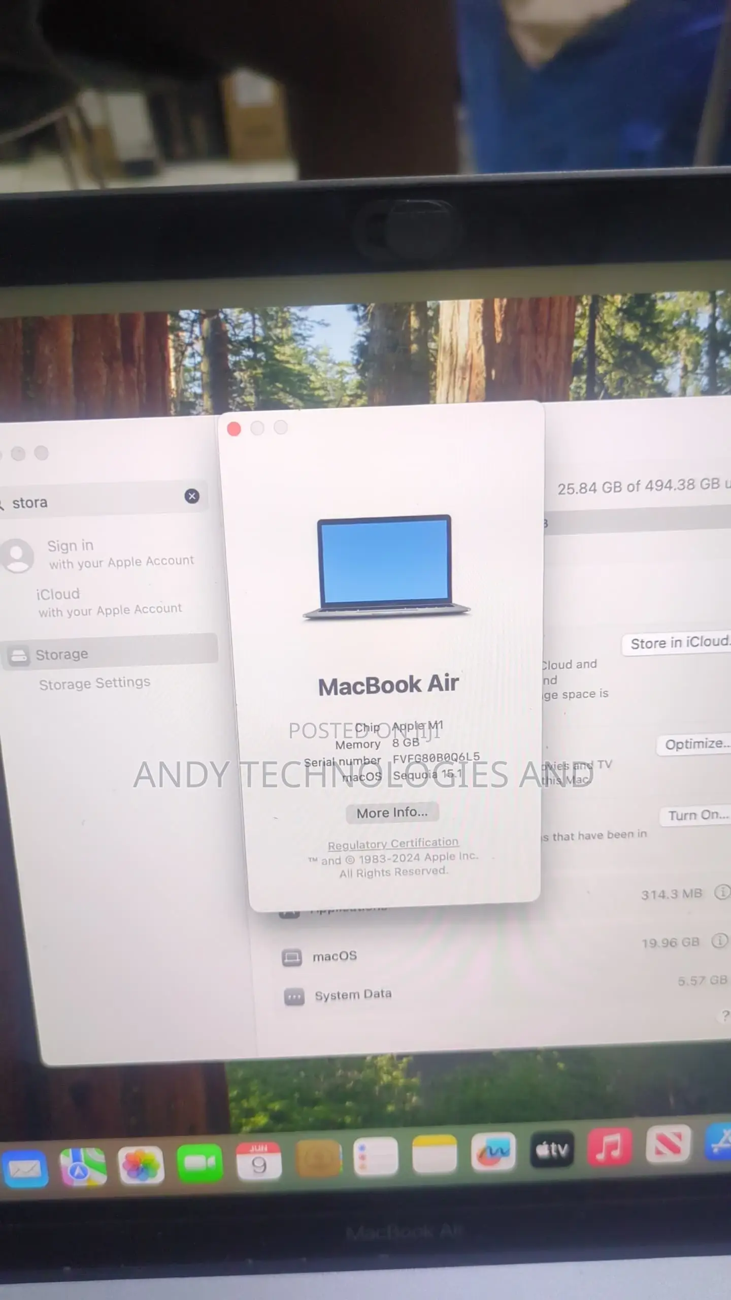 Laptop Apple MacBook Air 2020 M1 8GB Apple M1 SSD 512GB