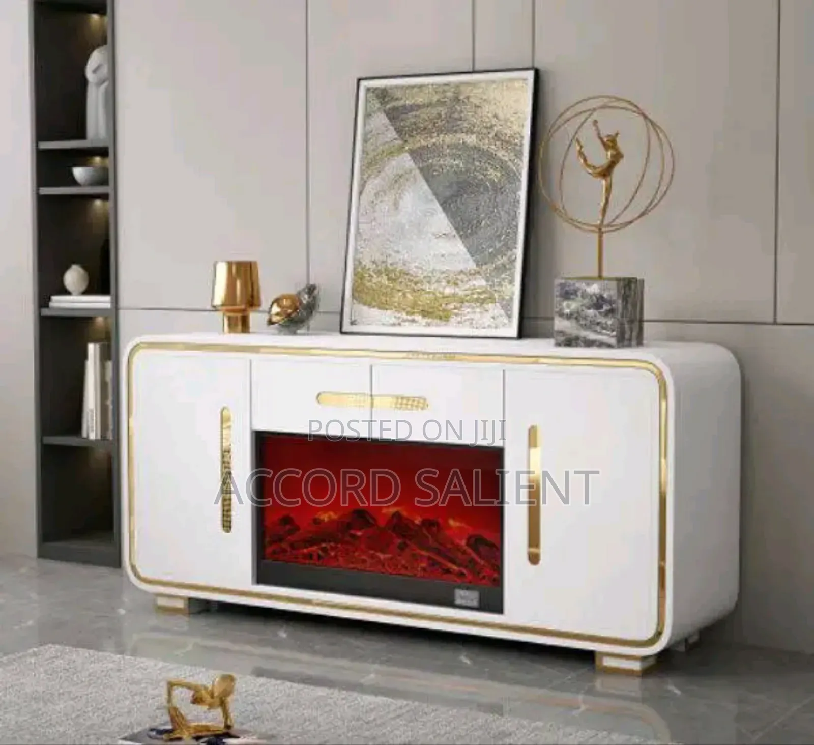 Executive Foreign Fireplace Tv Console