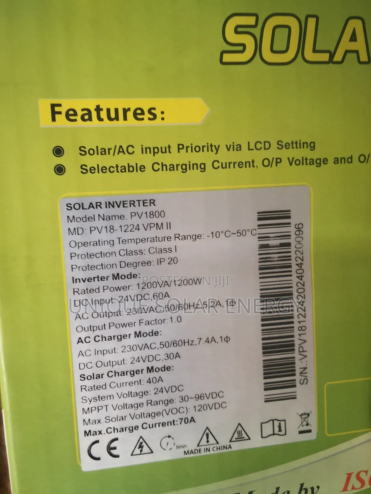 1.2kva Must 24v Transformer Base Hybrid Inverter