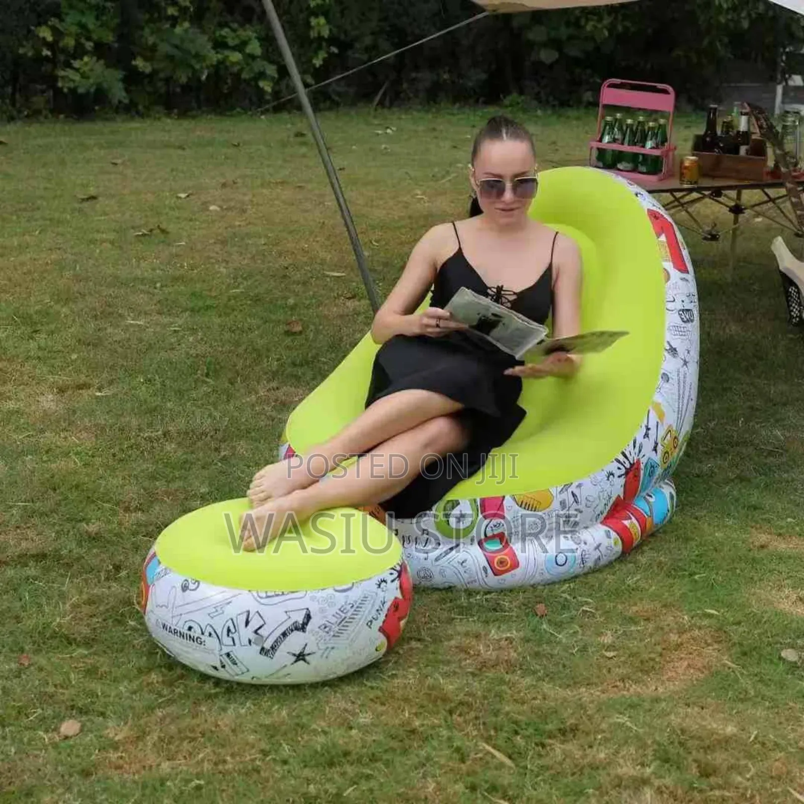 Fashion Inflatable Couch Air Chair With Footstool
