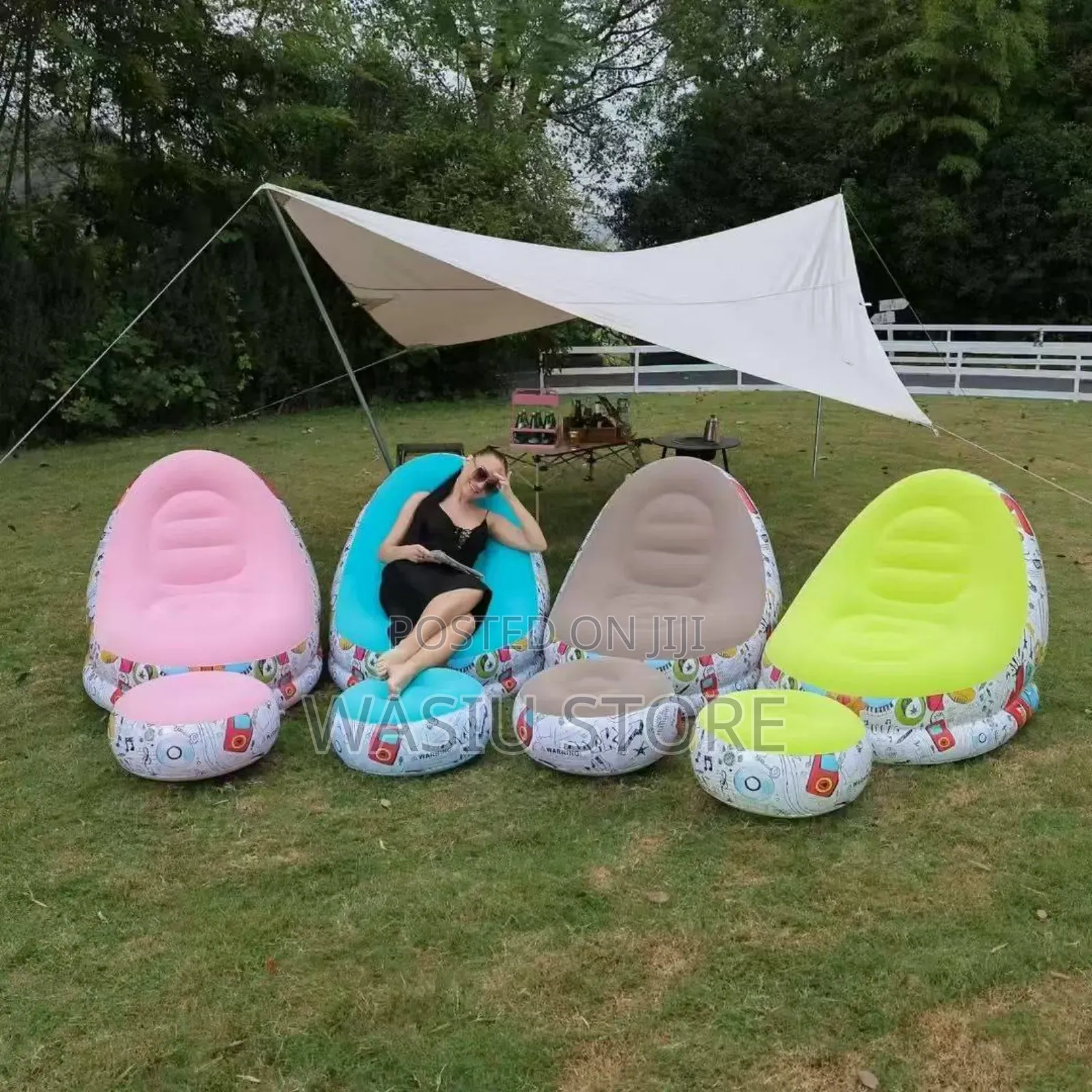 Fashion Inflatable Couch Air Chair With Footstool