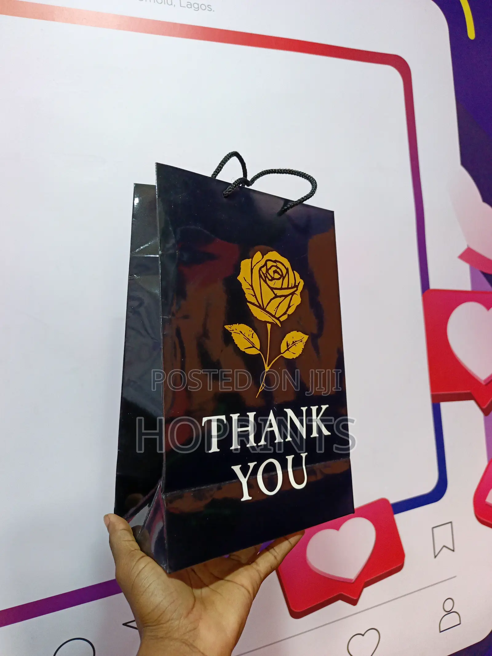 Medium Paper Bag (Black Gold Color Print)