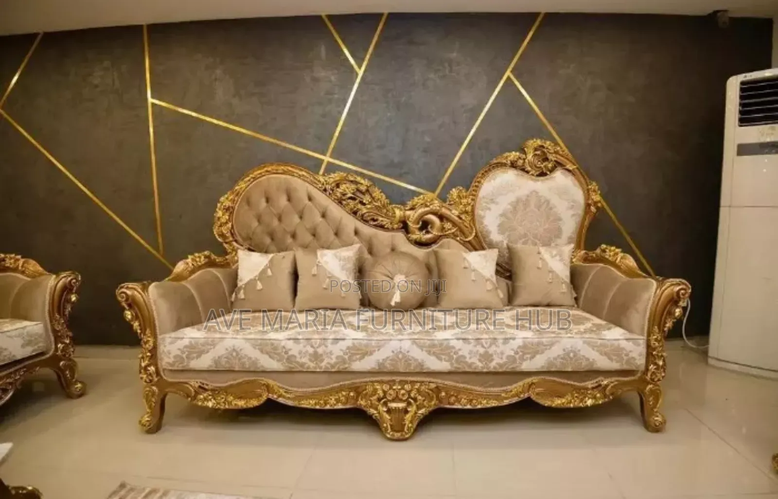 Set of Egyptian Royal Sofa Chair By8 With Center Table.