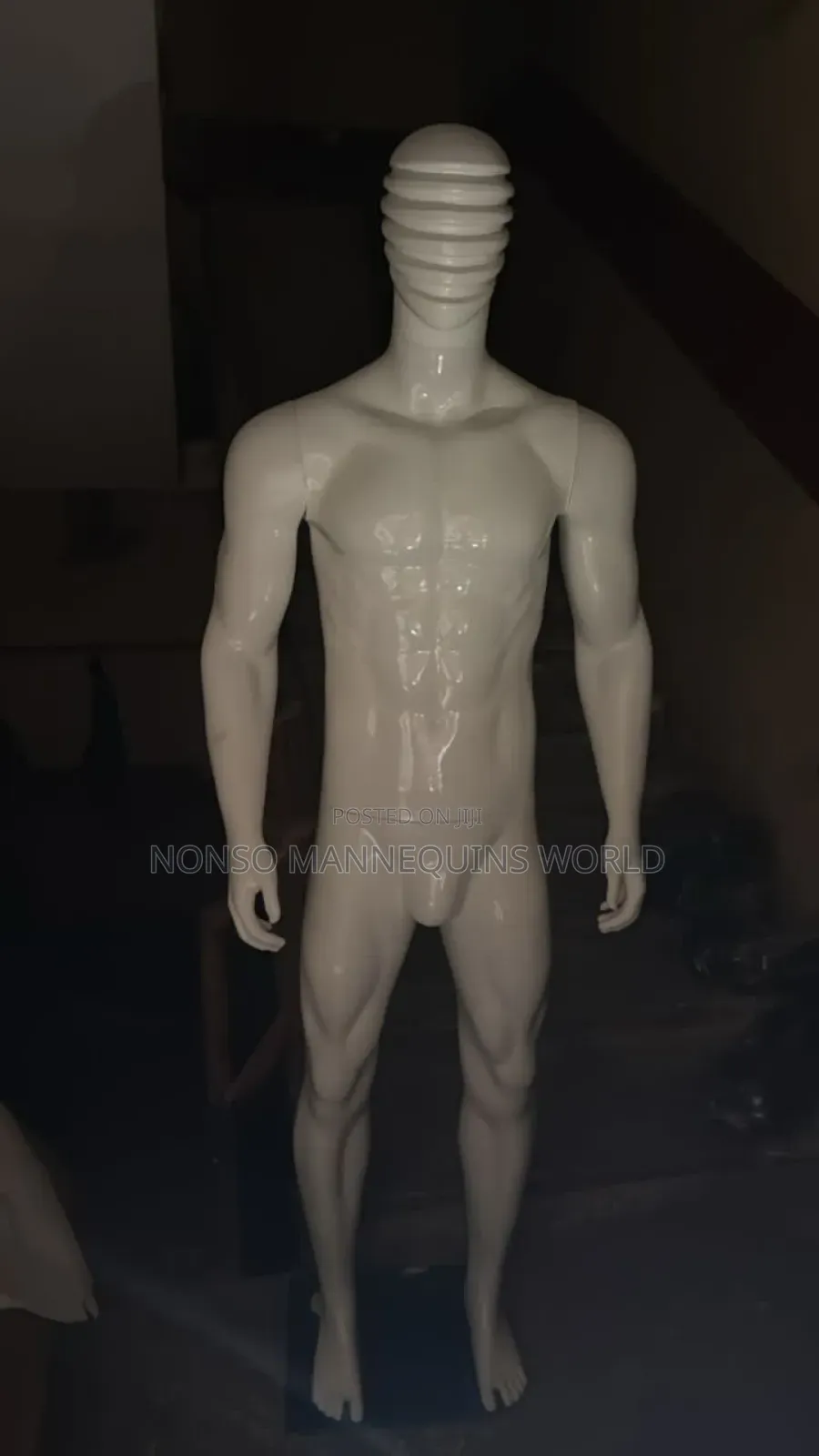 Huge Spider Head Male Glossy White Mannequin