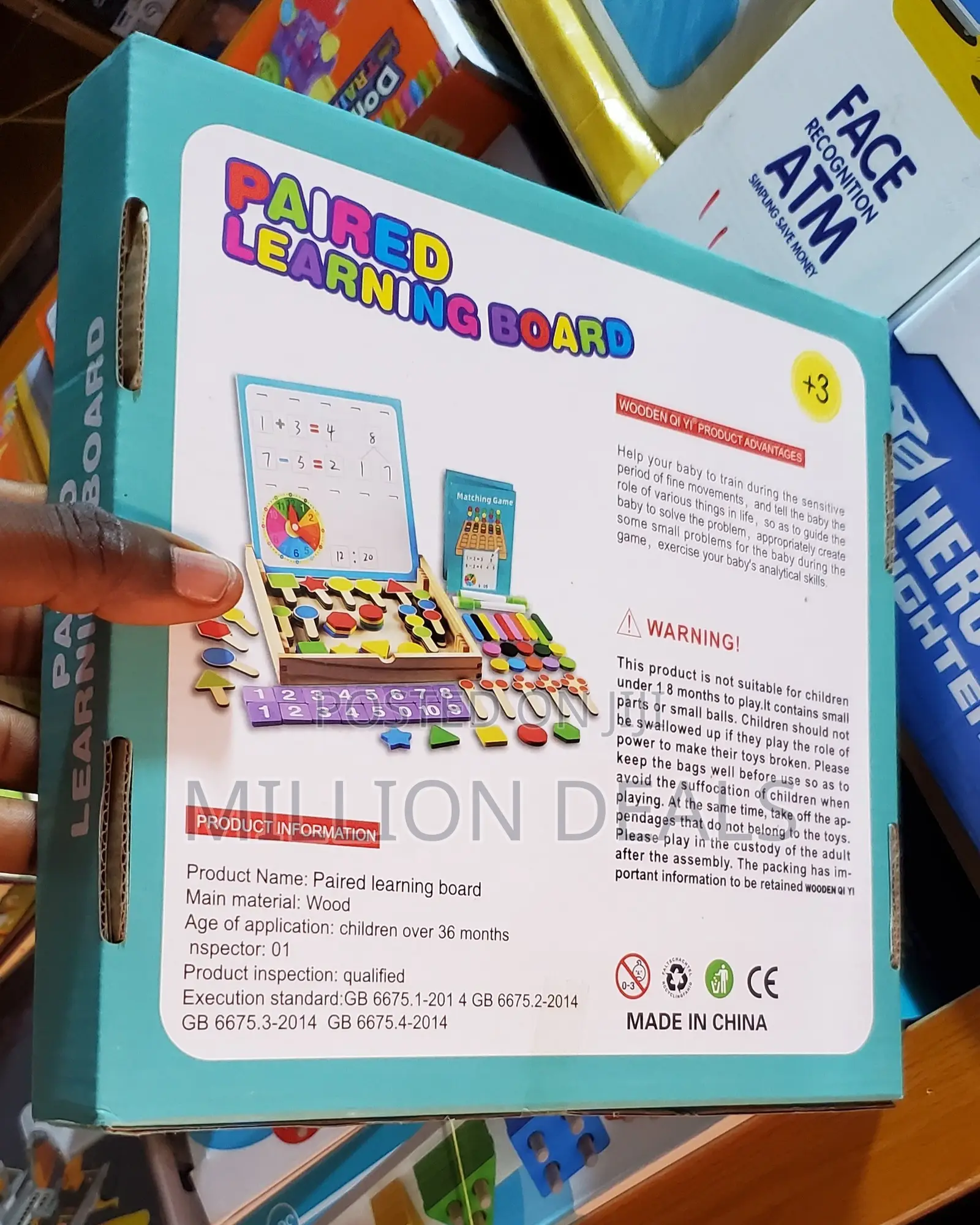 Wooden Paired Learning Board Kids Toy Ages 3+
