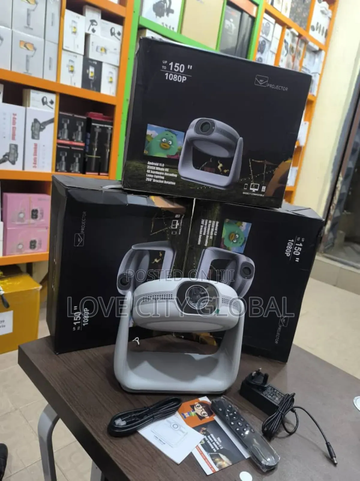  150" Auto Focus 5200mah Battery Projector Led Light