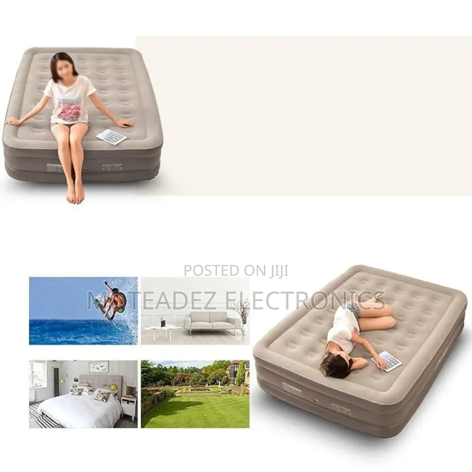 Leedsooy 4by6 Single Size Inflatable Heavy Duty Air Mattress With Pump