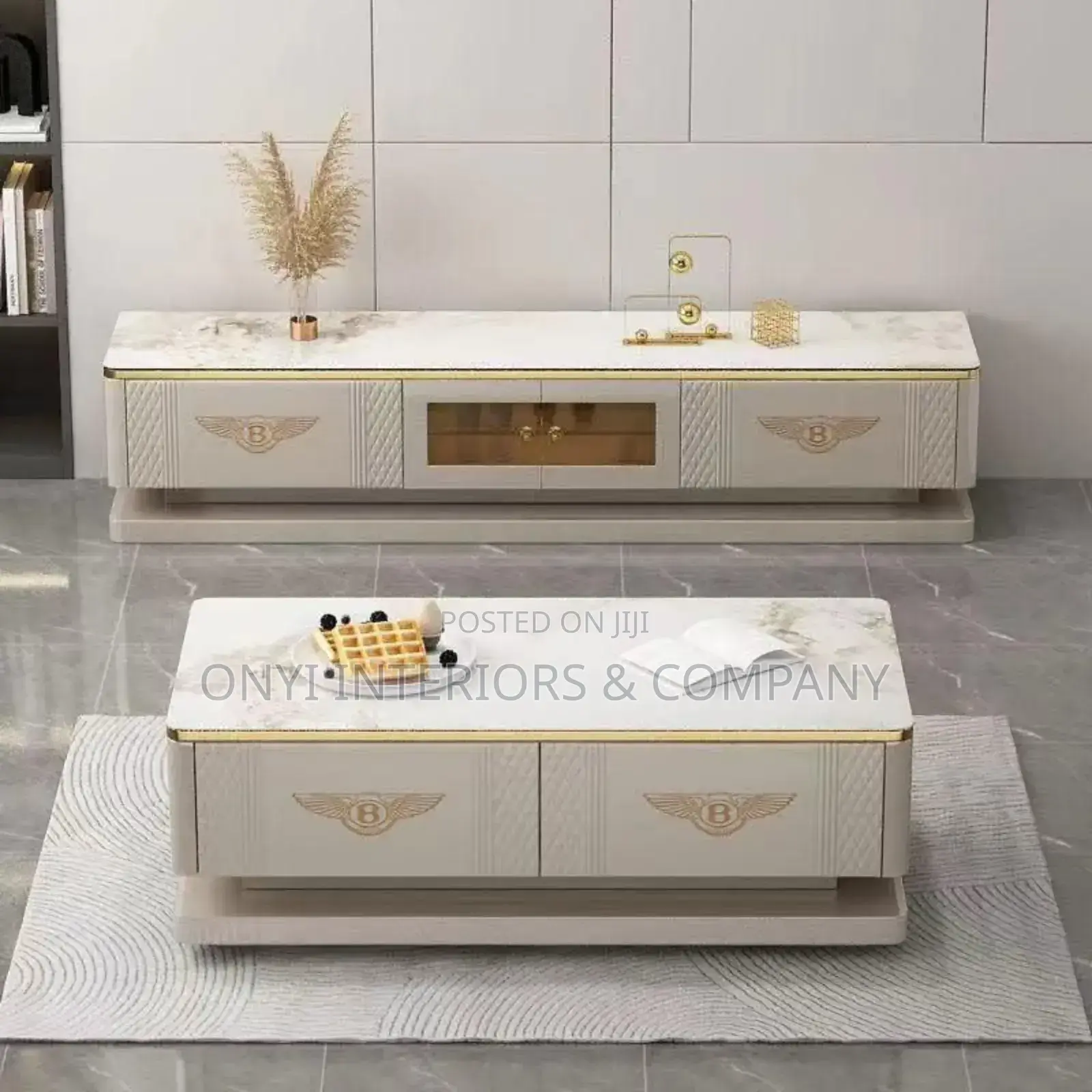 Modern Tv Bench and Center Table Set