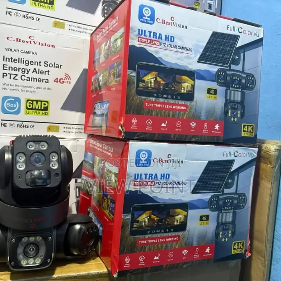 10mp Solar Camera Smart 3lens Security Camera Digital