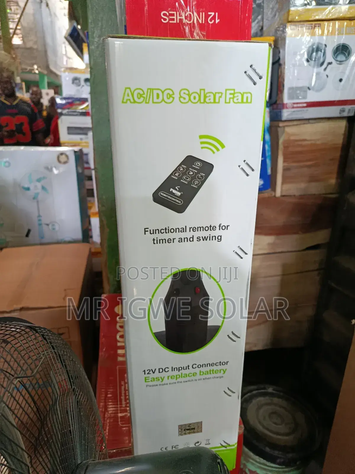 Solar Rechargeable Fan 18inches