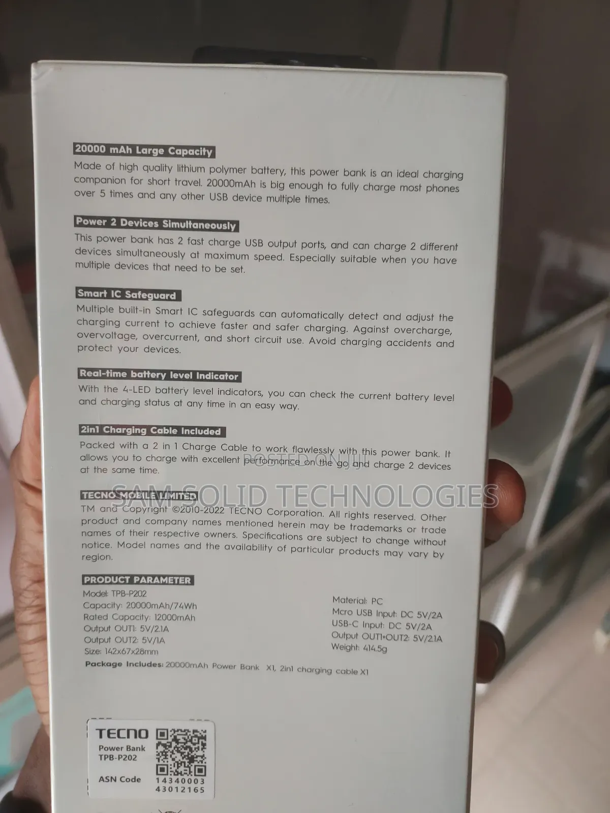 Tecno 20000mah Power Bank
