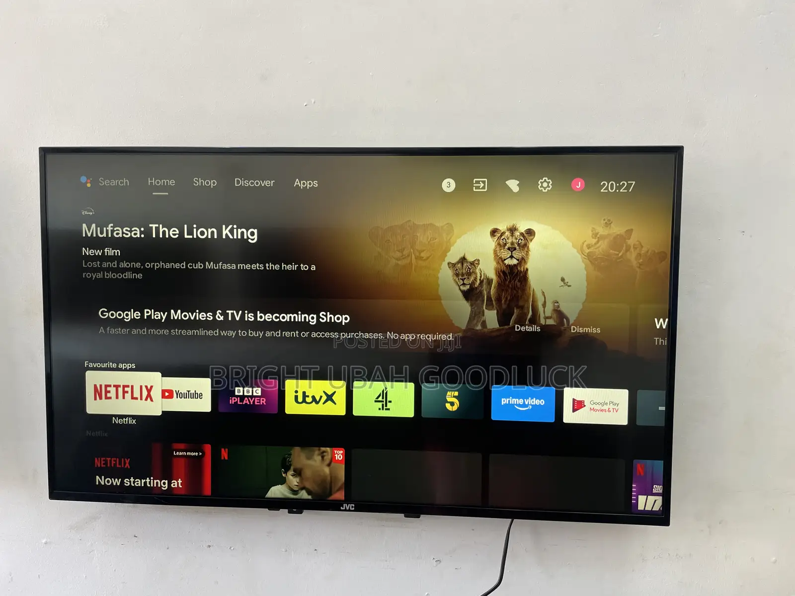 Jvc 43 Inches Android Tv With Bluetooth Free Netflix Acct
