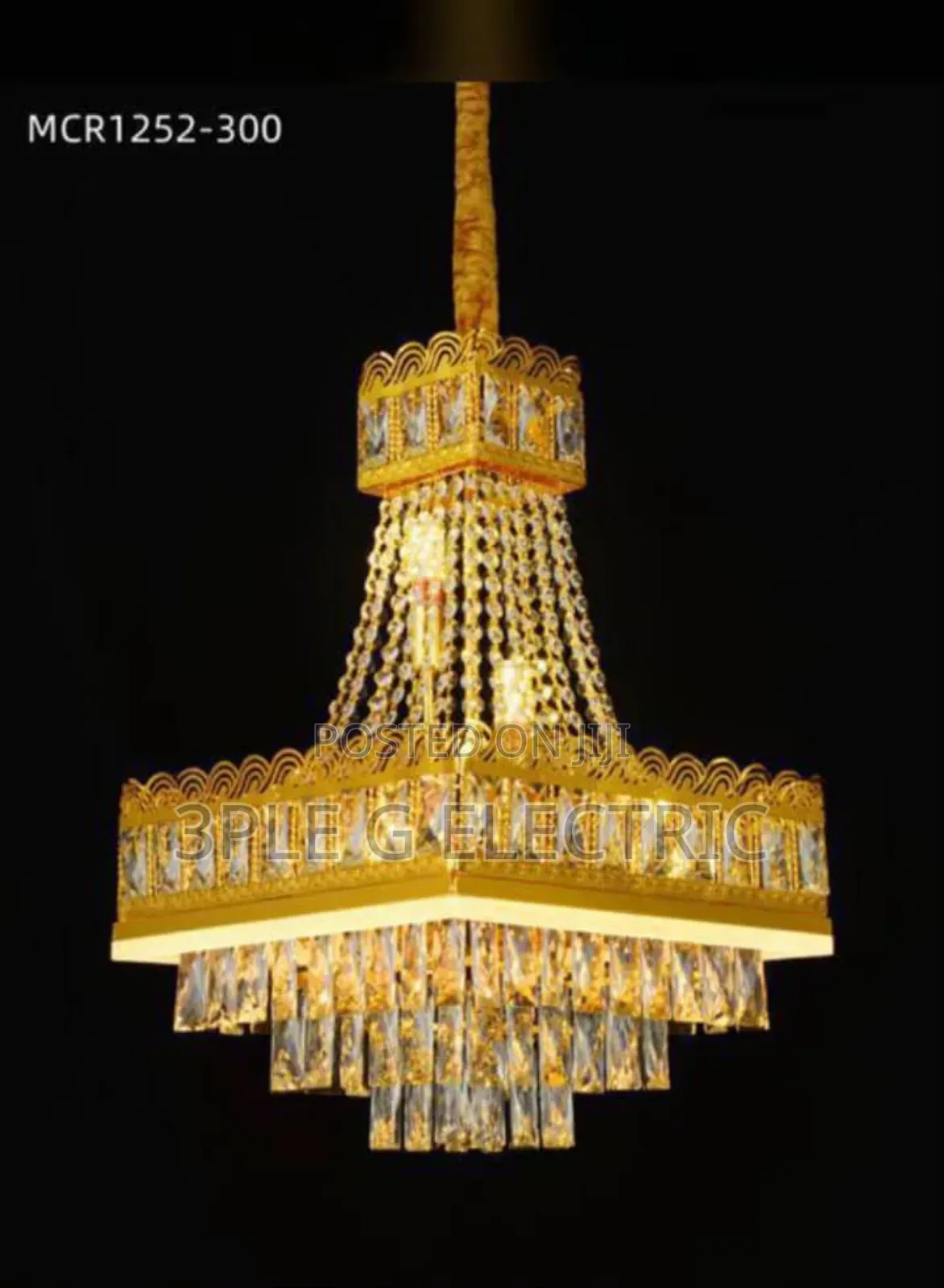 Size 400mm Double Step Crystal Chandelier With Led Body