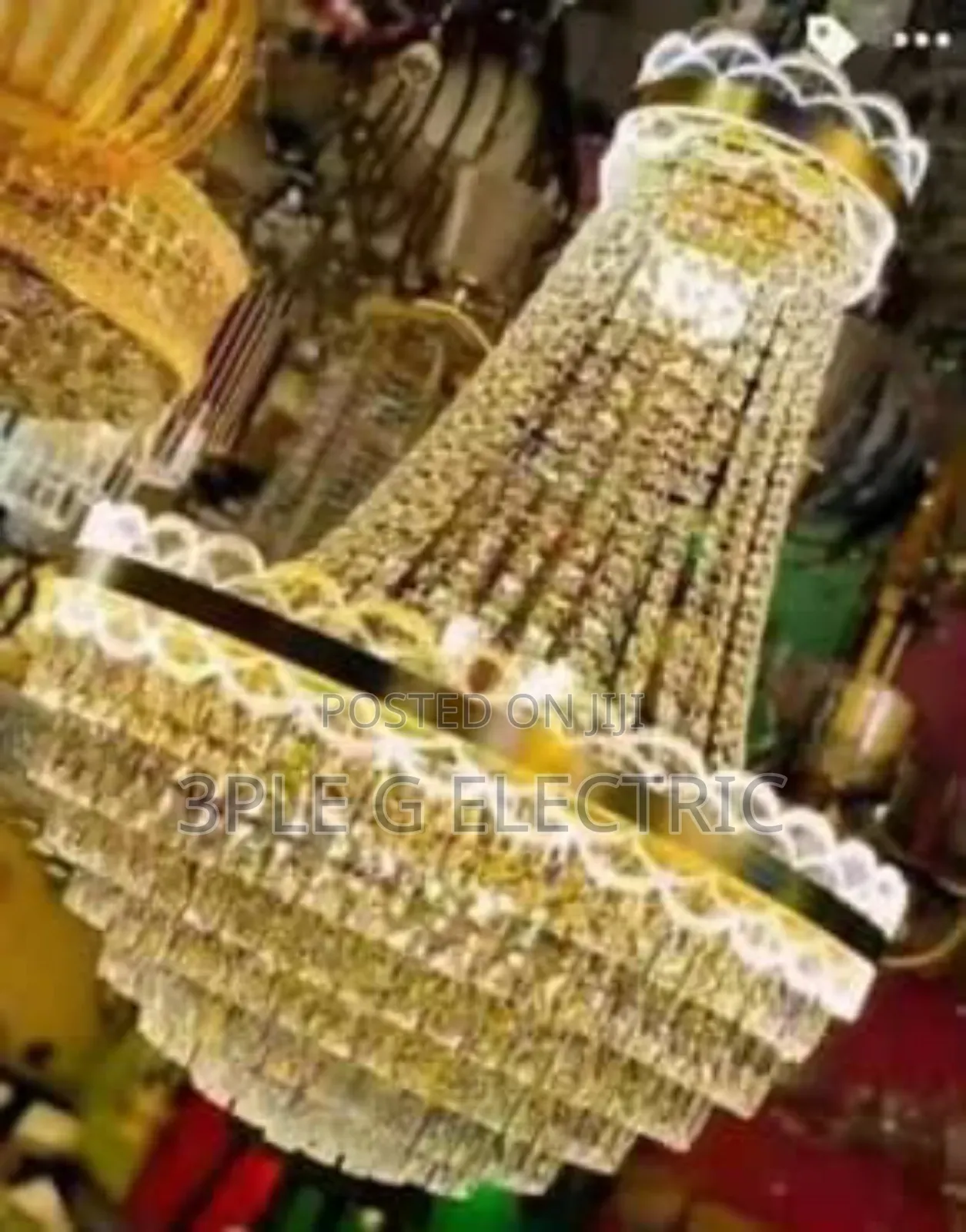 Size 400mm Double Step Crystal Chandelier With Led Body