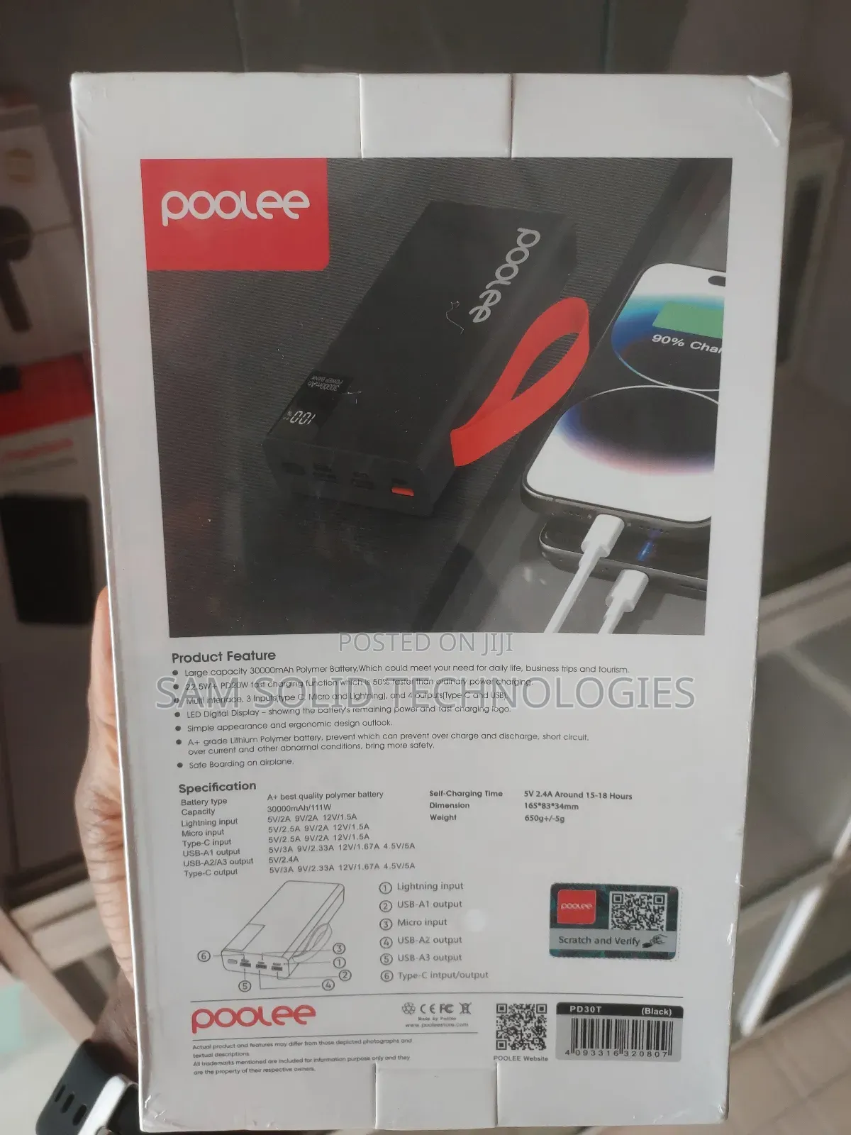 Poolee 30000mah Power Bank 22.5w