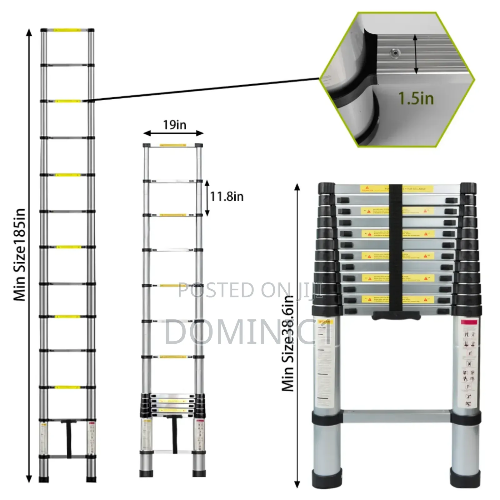 10 Steps Extension Aluminum Ladder