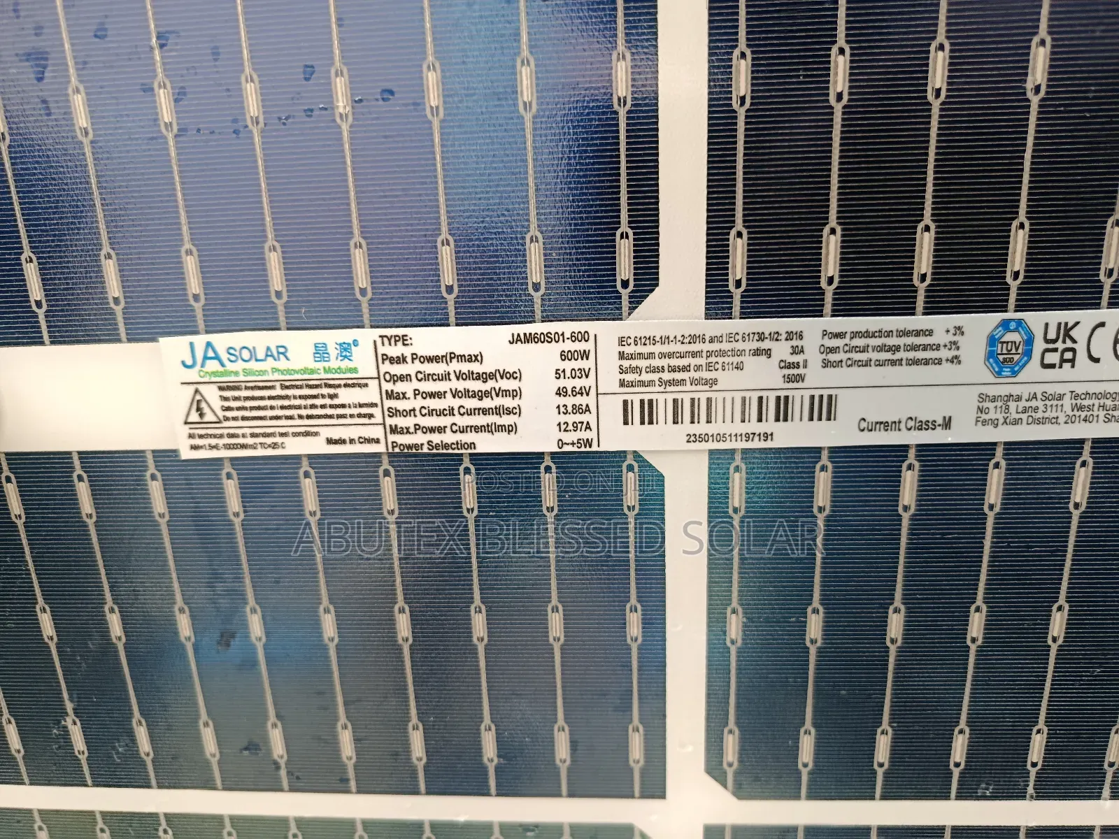 600watt Ja Solar Panel Mono Half Cut