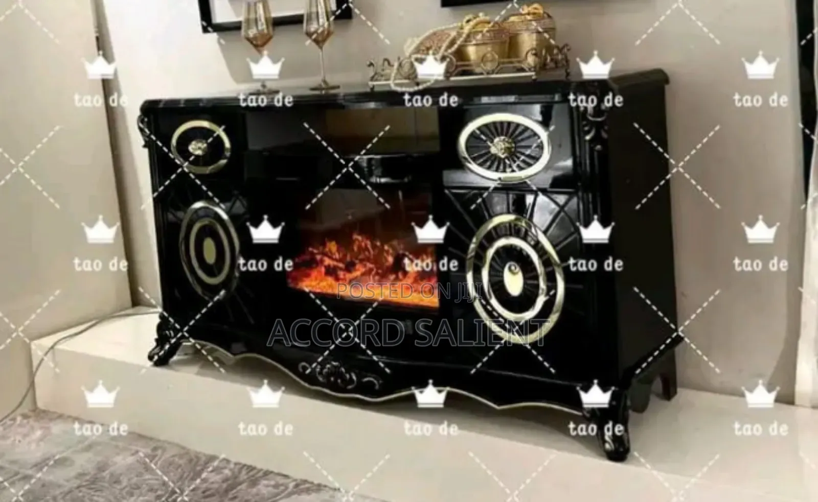 Foreign Fireplace Tv Console