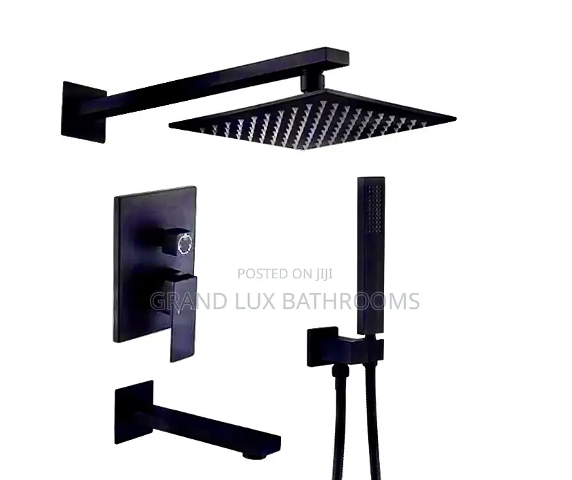 Modern Wall Mounted Black 5 Ways Condict Shower
