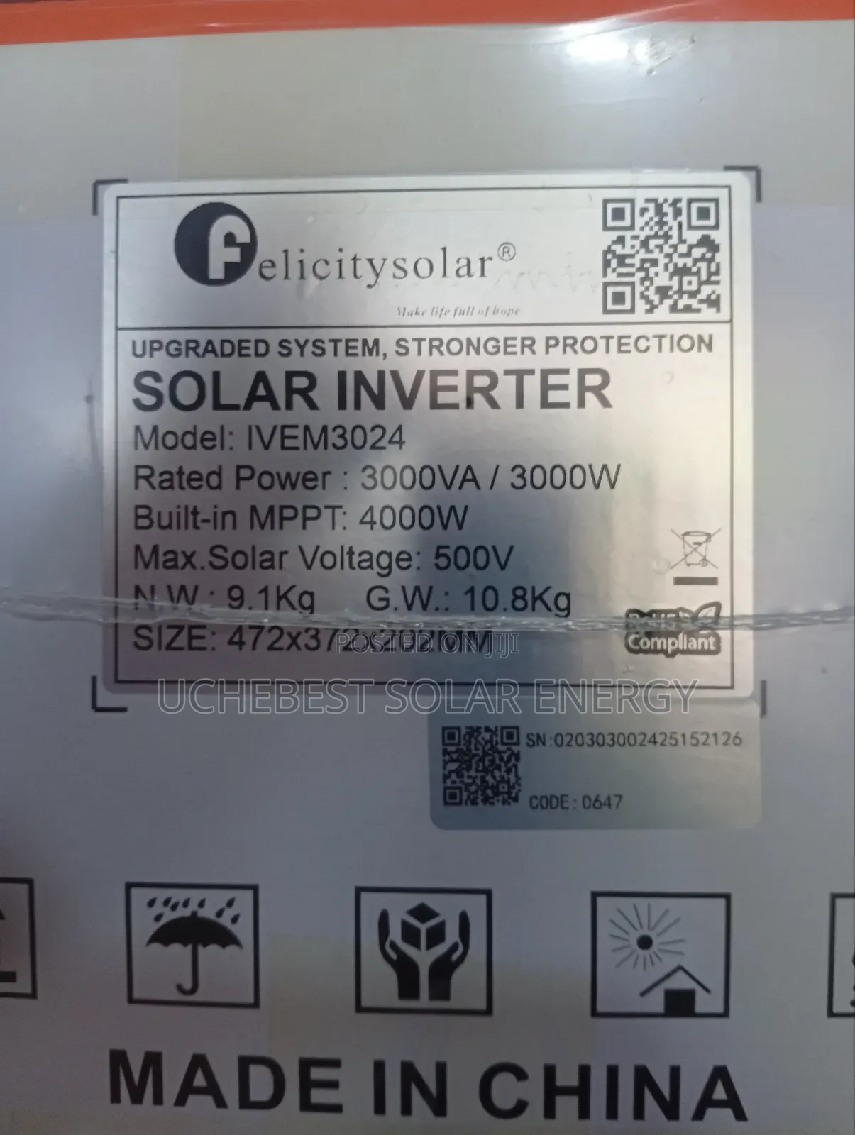 3kva/50v Hybrid Felicity Inverter