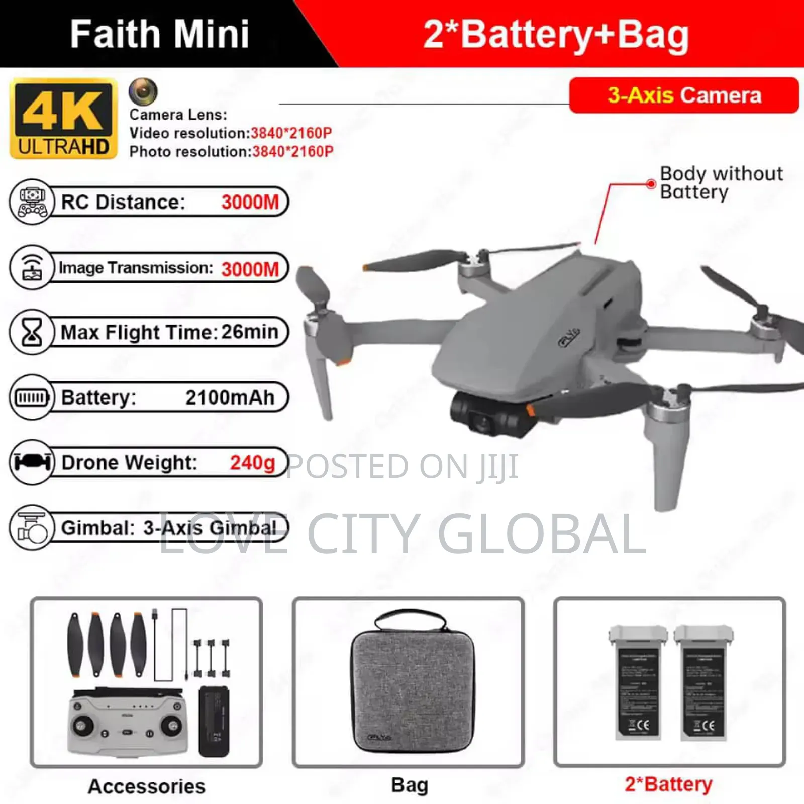 C-Fly Faith Mini Ai Wifi 5g Faith 2 Drone 3km 2 Battery