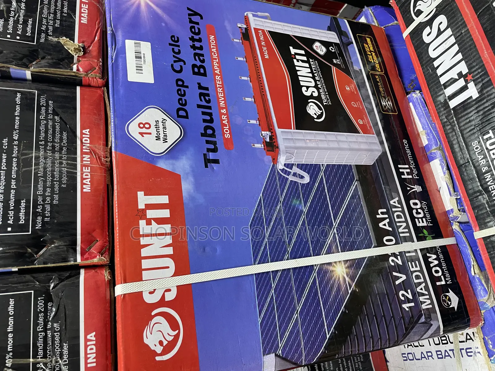 Solar Energy Tubular Battery Sunfit 220ah/12v