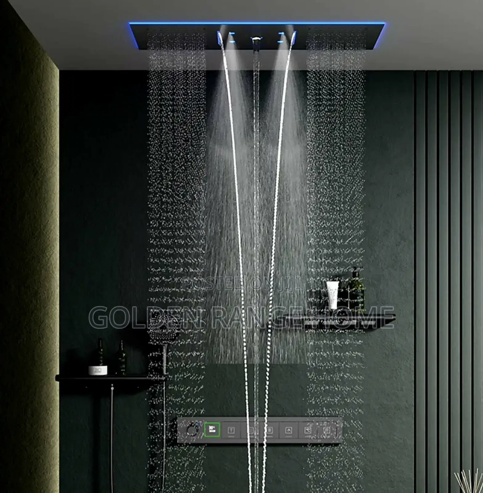 Led Shower Set Ceiling Mounted Rain Mist Waterfall Shower