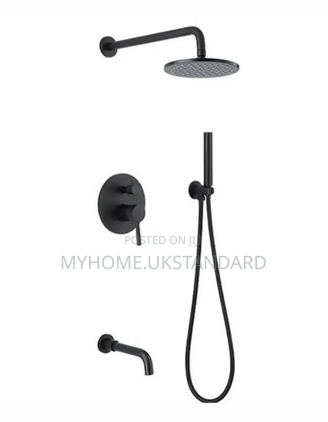 Quality Round Condit Shower Mixer Matte Black