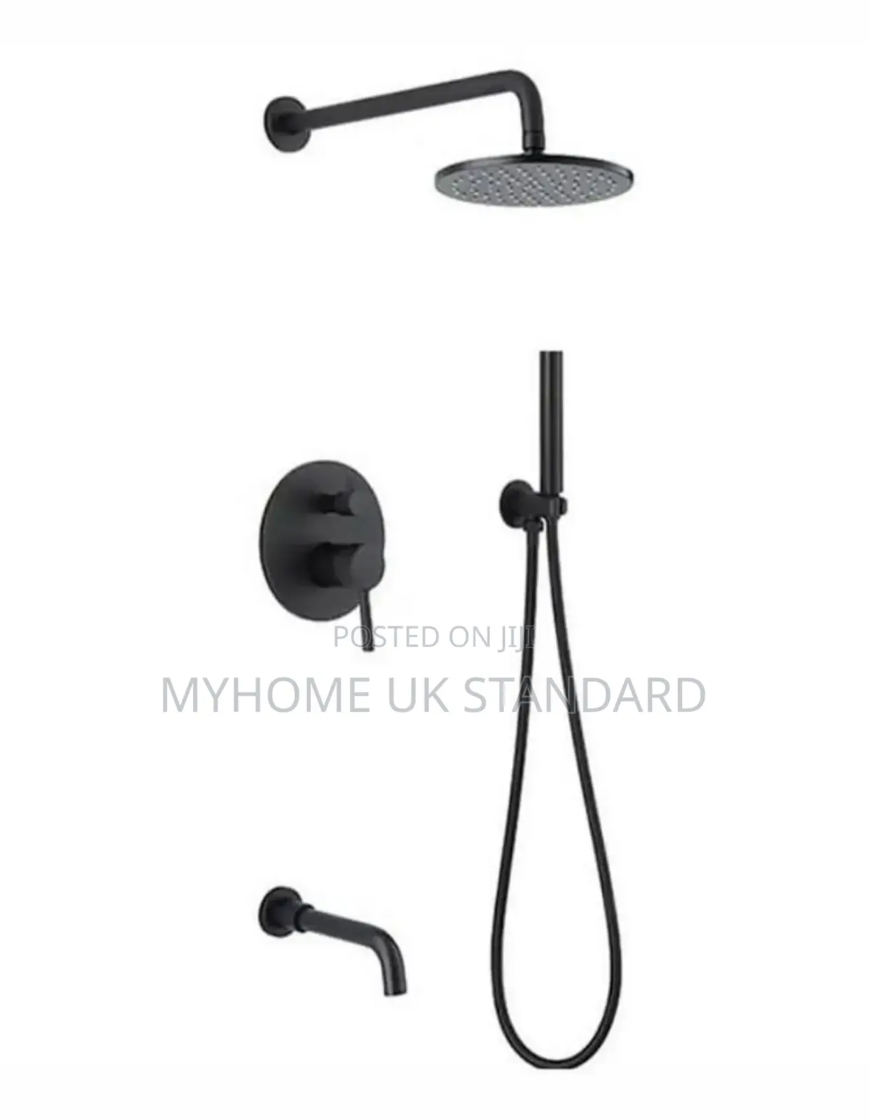 Quality Round Condit Shower Mixer Matte Black