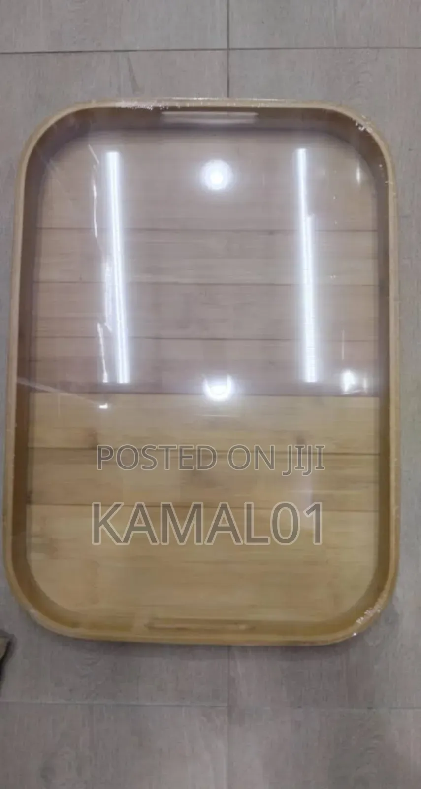 Bamboo Rectangle Serving Tray With Handles Steak Fruit