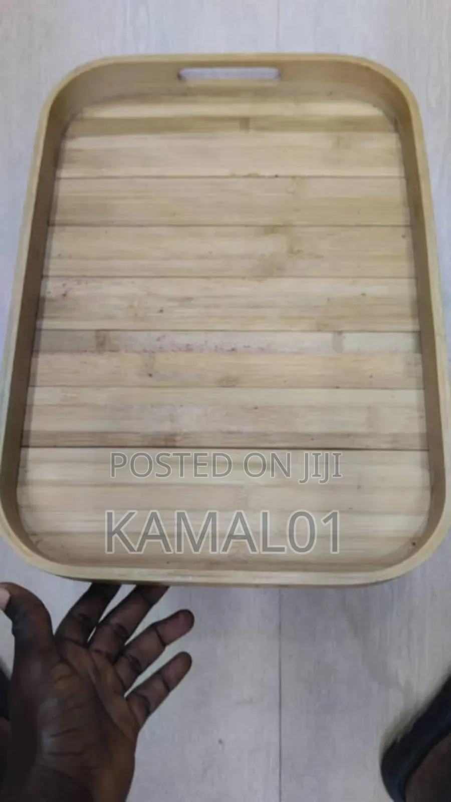 Bamboo Rectangle Serving Tray With Handles Steak Fruit