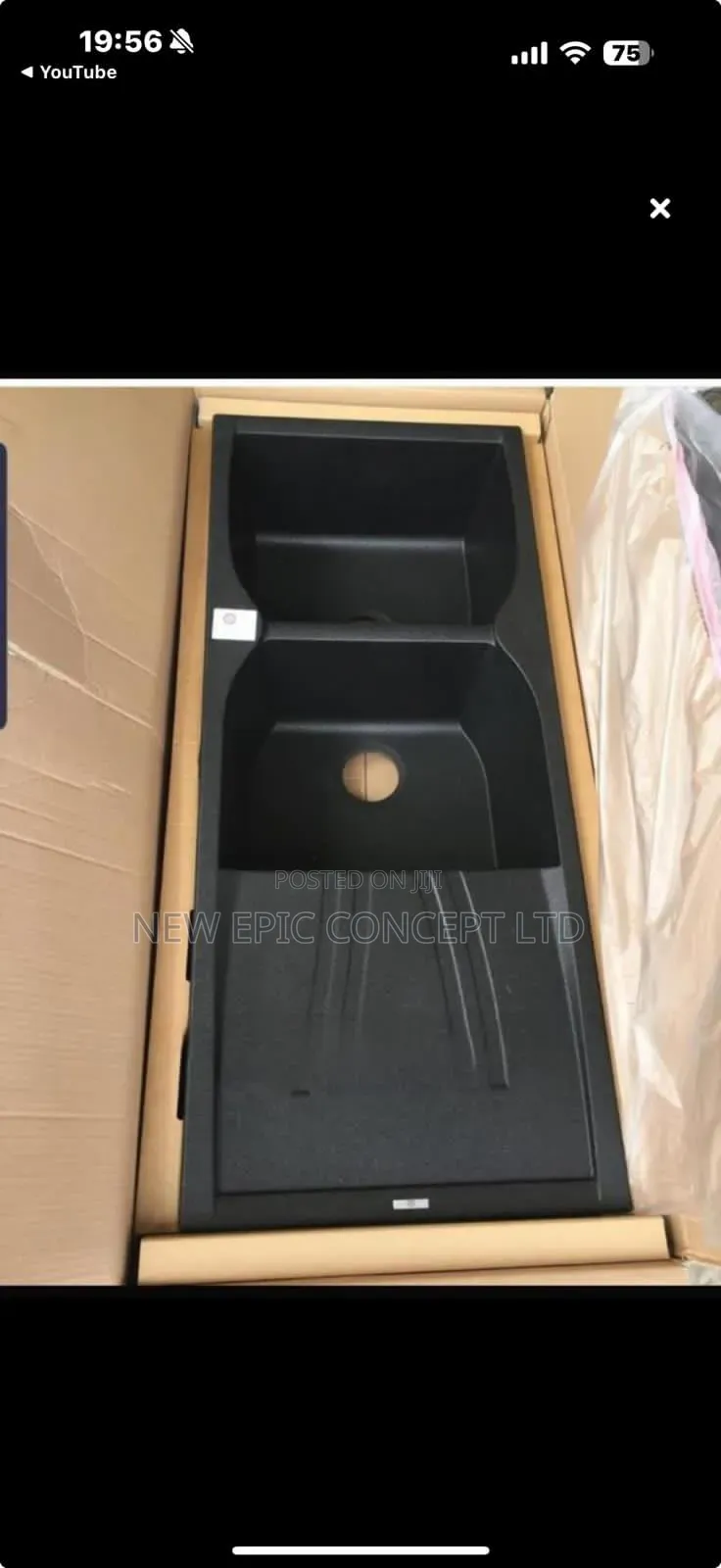 Black  Acrylic Marble Kitchen Sink