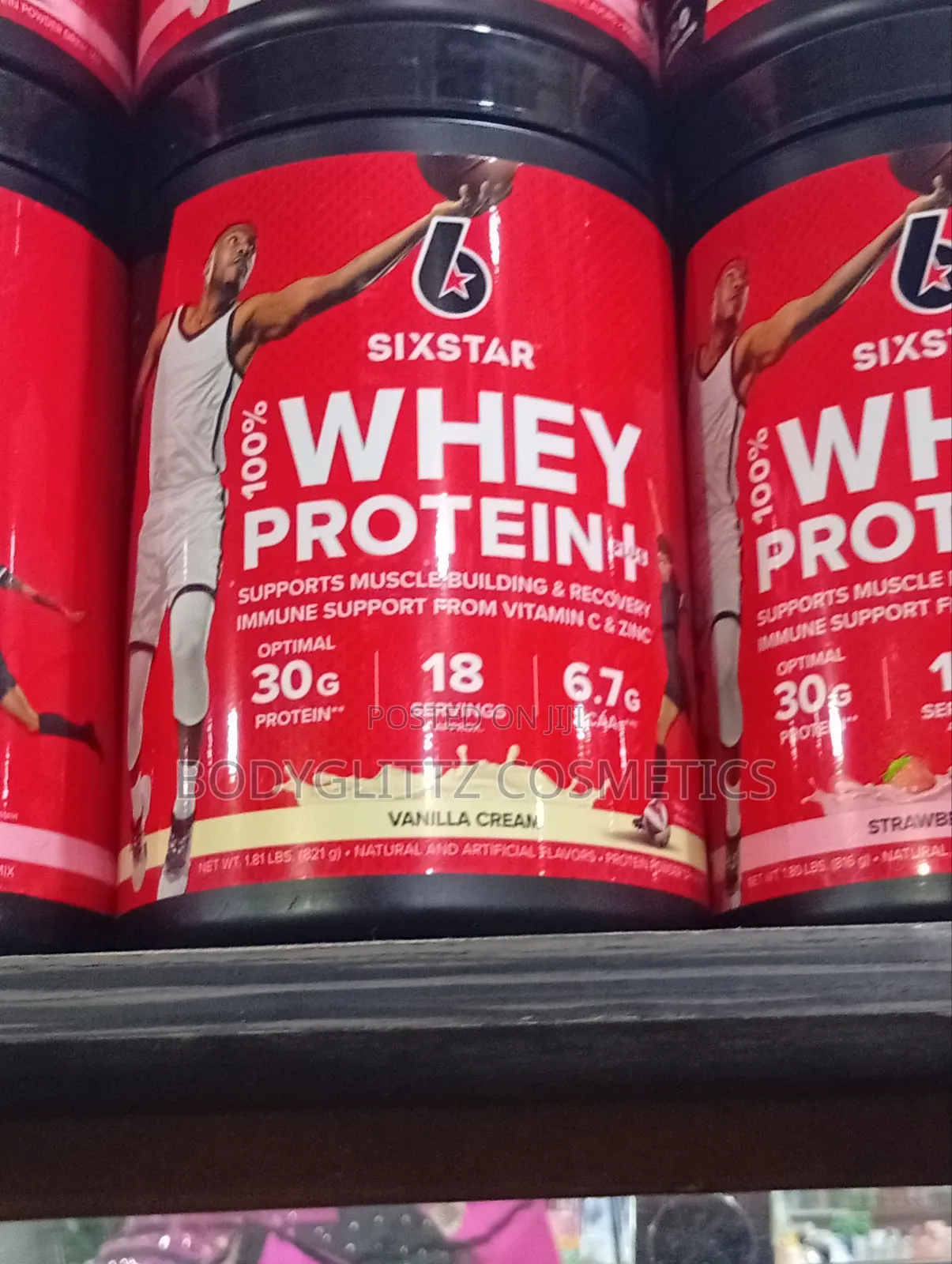 Sixstar Whey Protein+ Powder Vanilla Strawberry Flavours