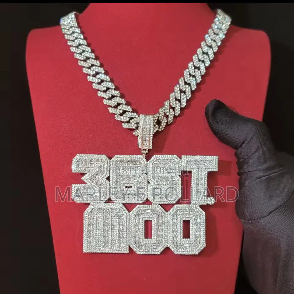 Custom Square Baguettecz Name or Letter Necklace Chain