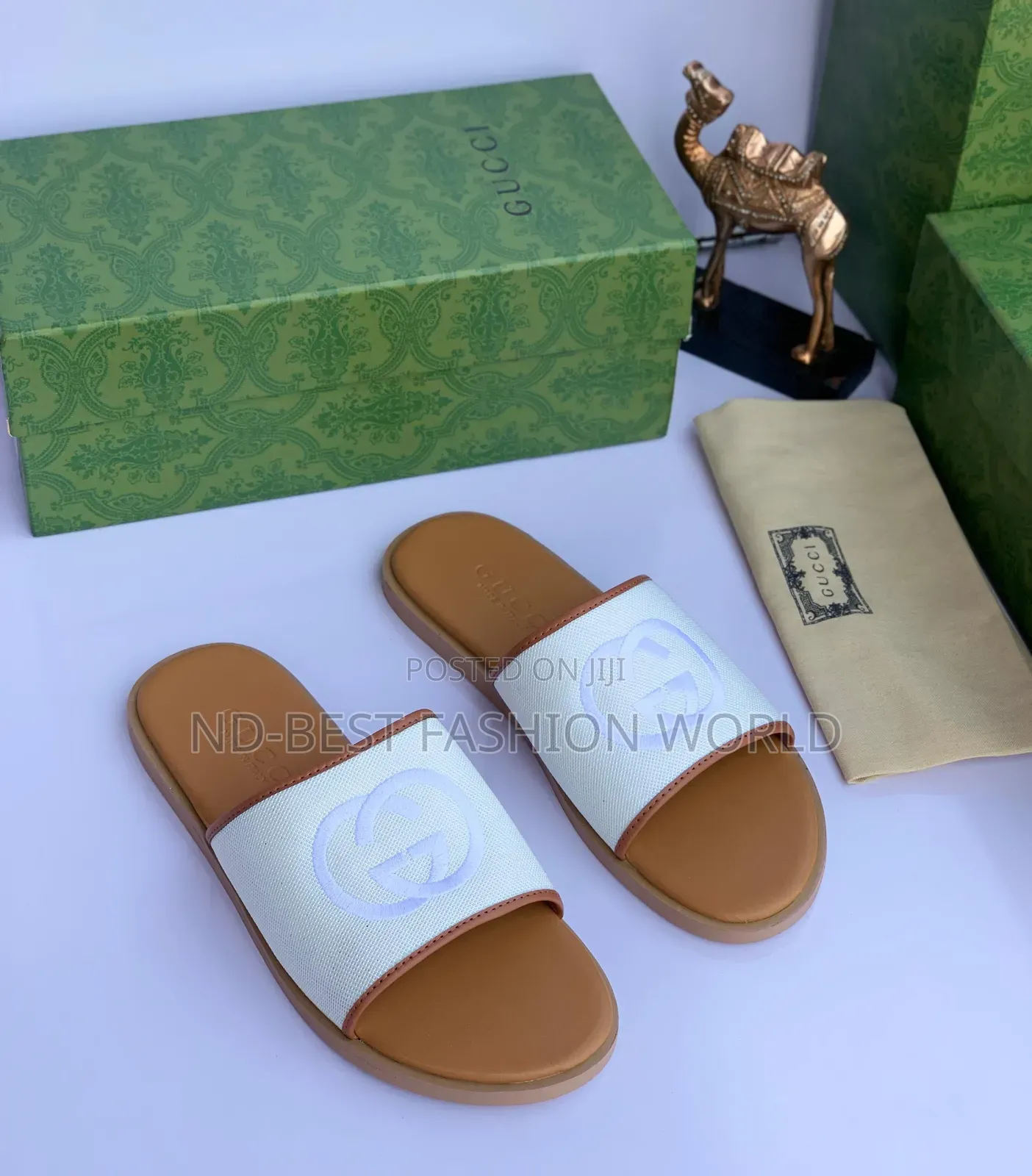Quality White Gucci Slippers