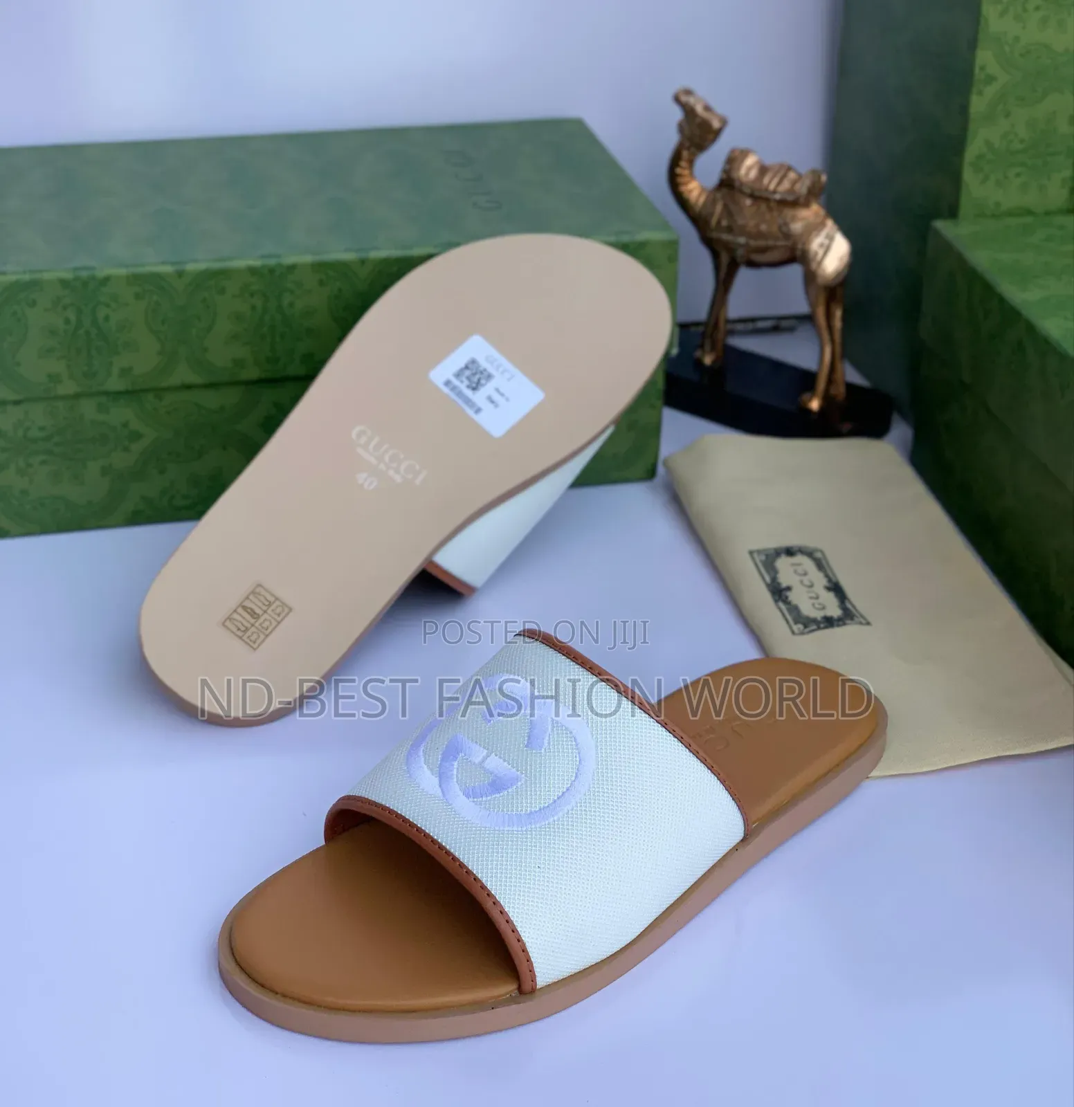 Quality White Gucci Slippers